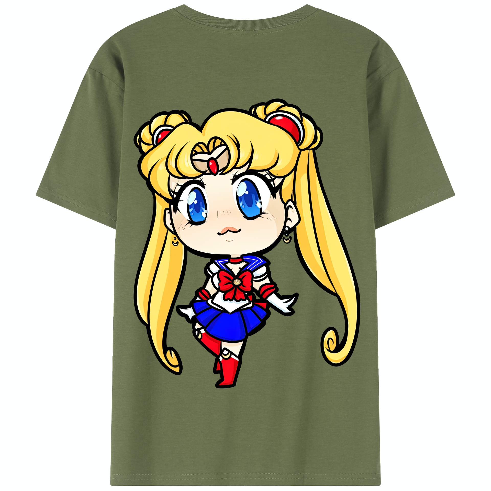 （画像用） 美少女戦士セーラームーン 月野 うさぎ つきの うさぎ Sailor Moon Tsukino Usagi 綿100％半袖Tシャツ（背面プリント）